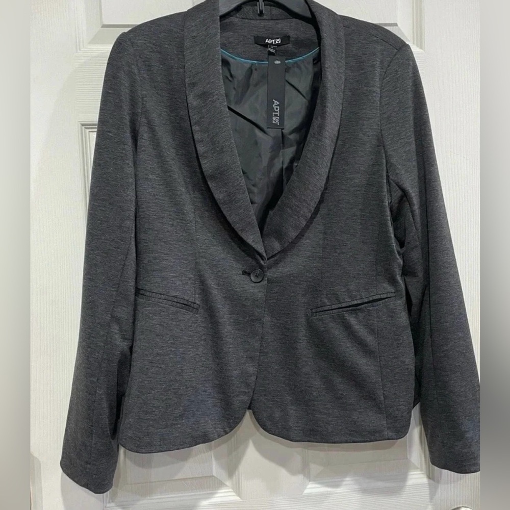 Apt 9 Women’s Large Dark Grey Charcoal Blazer Fully Lined NWT
